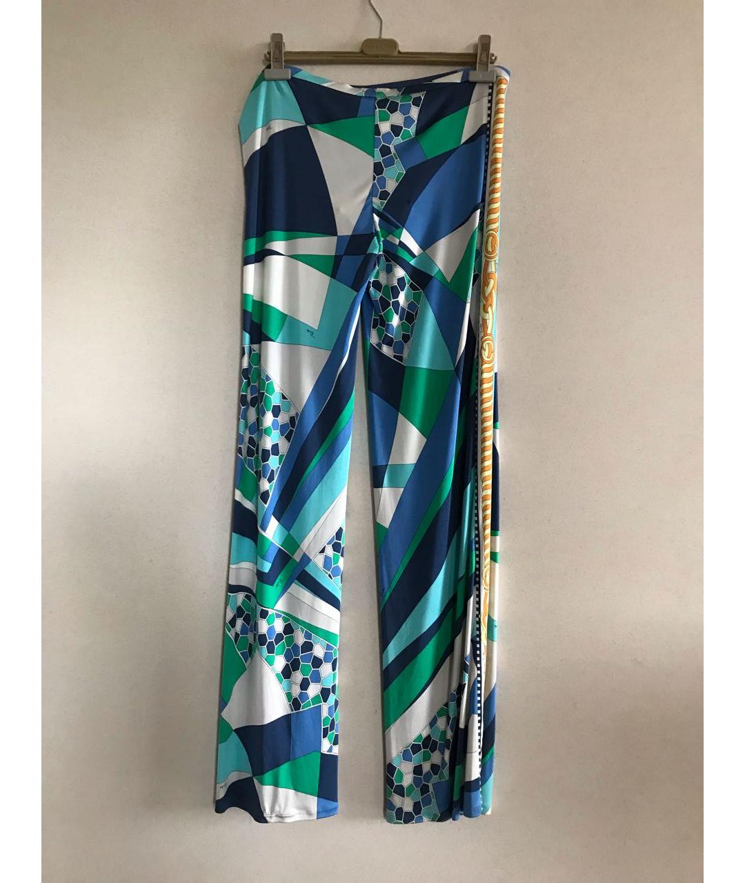 EMILIO PUCCI Мульти шелковые прямые брюки, фото 2