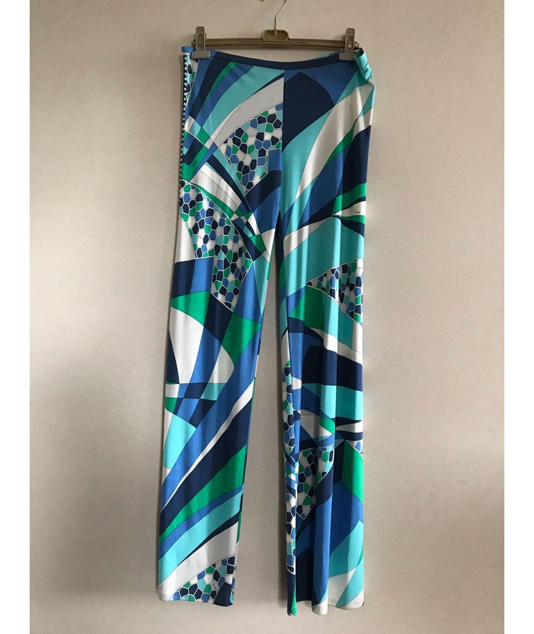 EMILIO PUCCI Мульти шелковые прямые брюки, фото 9