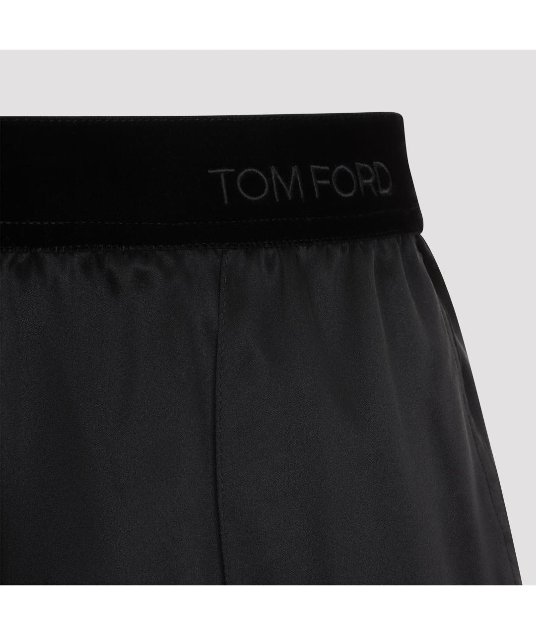 TOM FORD Черные шелковые прямые брюки, фото 4