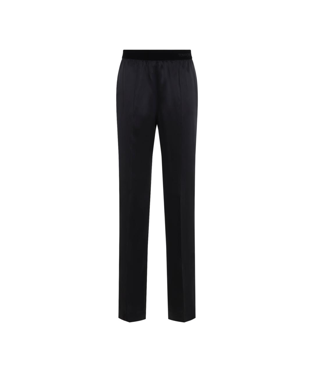 TOM FORD Черные шелковые прямые брюки, фото 1