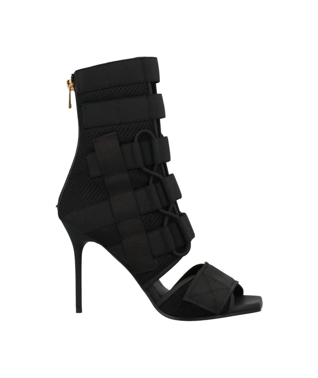 BALMAIN Черные текстильные босоножки, фото 7
