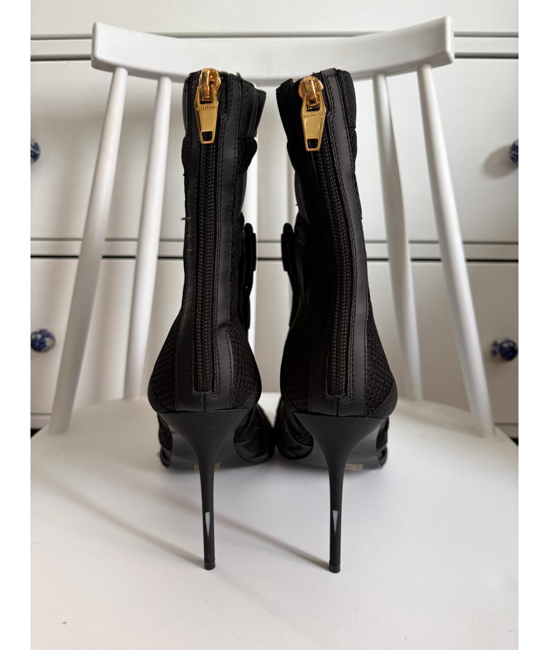 BALMAIN Черные текстильные босоножки, фото 5