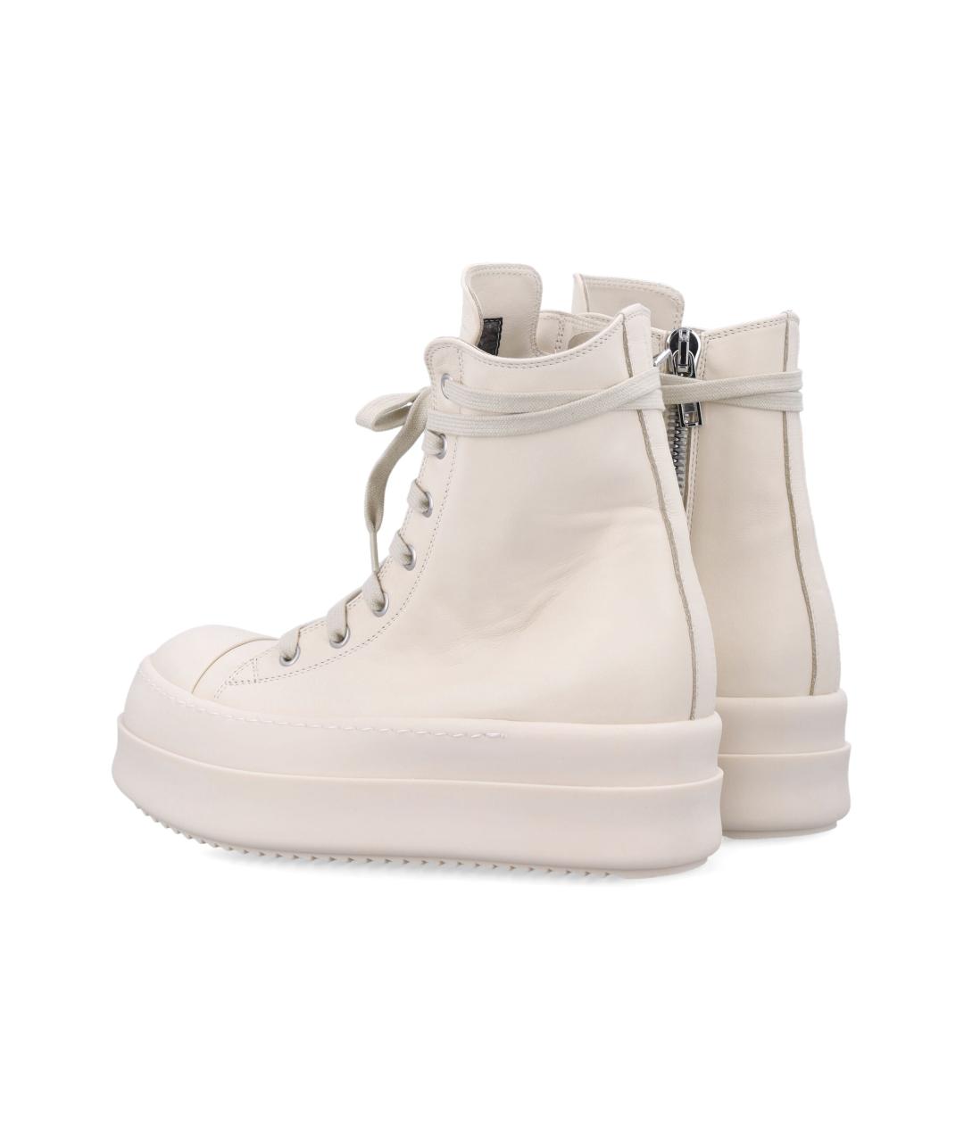 RICK OWENS Белые кожаные кроссовки, фото 4