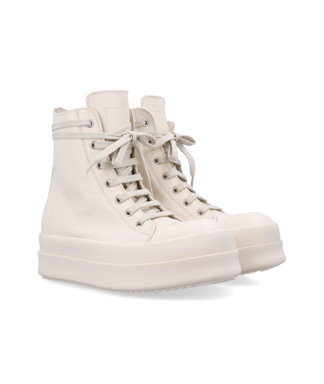 RICK OWENS Белые кожаные кроссовки, фото 3
