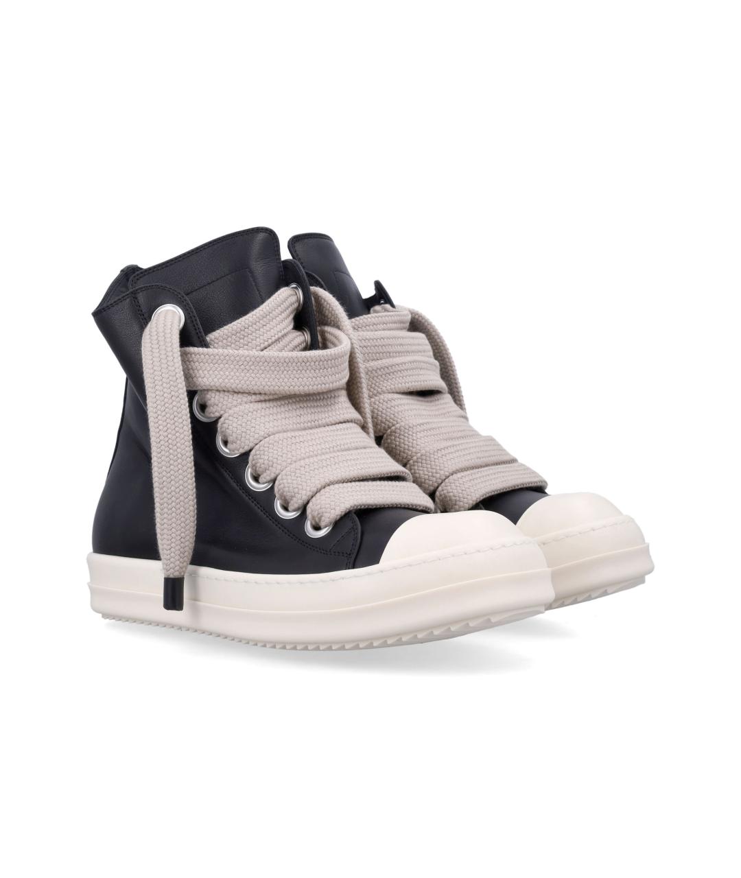 RICK OWENS Черные кожаные низкие кроссовки / кеды, фото 3