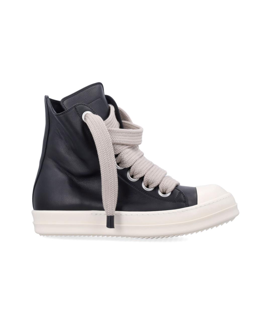 RICK OWENS Черные кожаные низкие кроссовки / кеды, фото 1