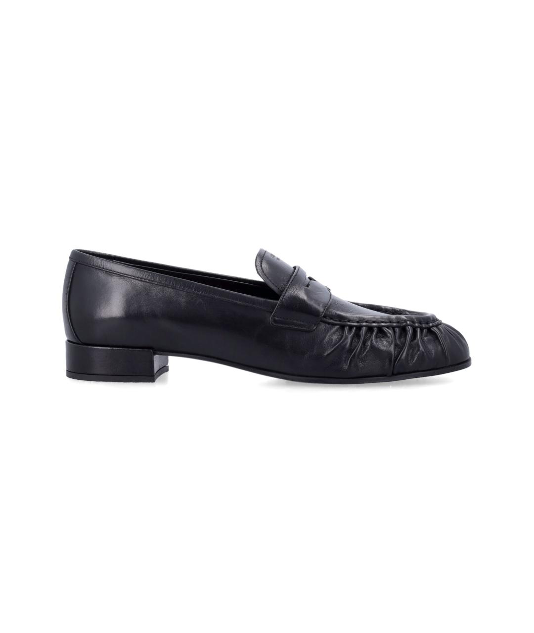 PRADA Черные кожаные мокасины, фото 1