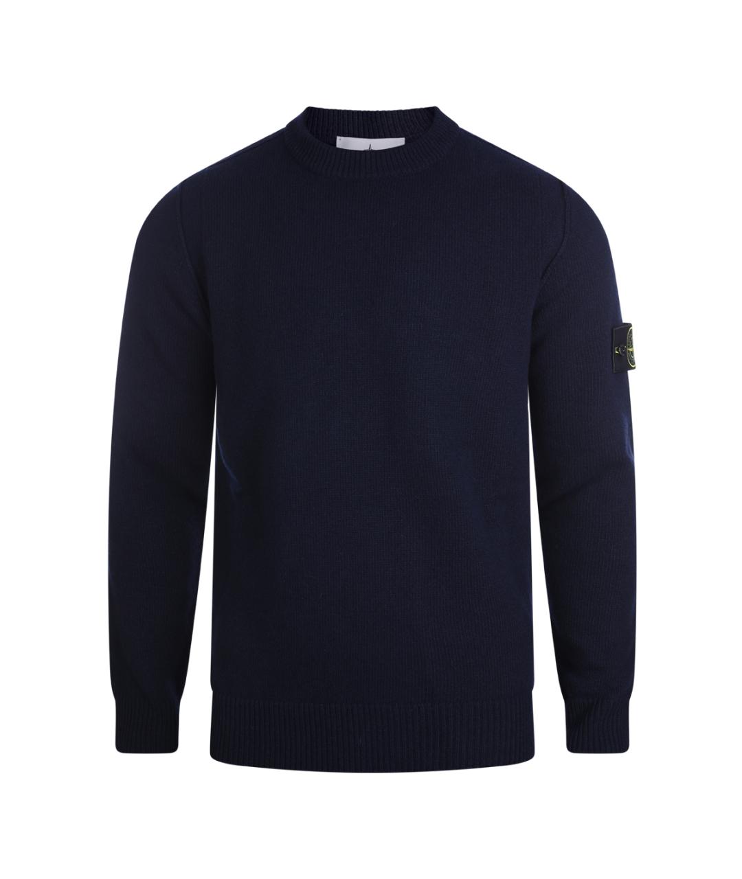 STONE ISLAND Темно-синий шерстяной джемпер / свитер, фото 1