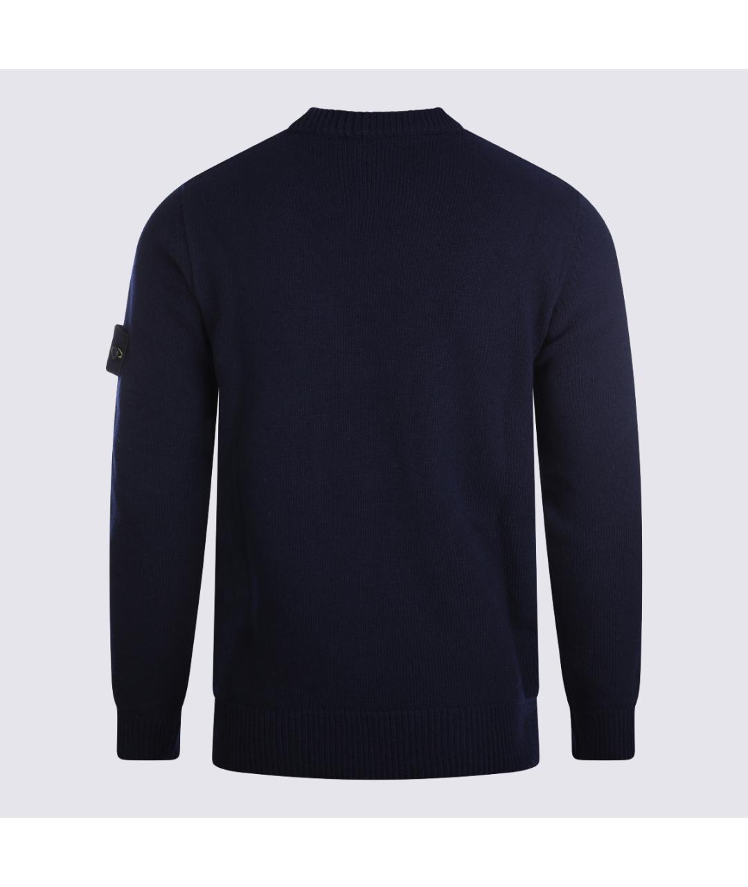 STONE ISLAND Темно-синий шерстяной джемпер / свитер, фото 3