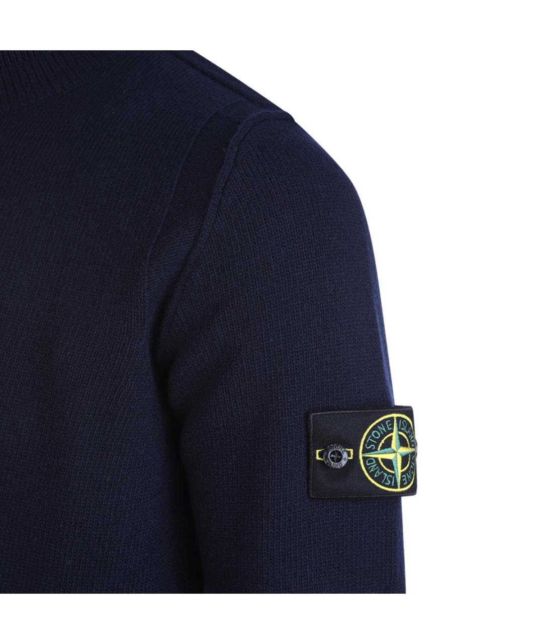 STONE ISLAND Темно-синий шерстяной джемпер / свитер, фото 8