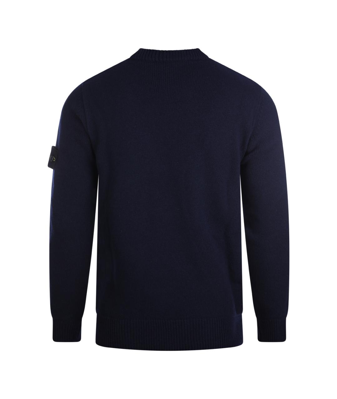 STONE ISLAND Темно-синий шерстяной джемпер / свитер, фото 4
