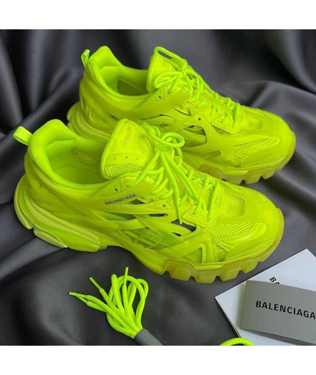 BALENCIAGA Желтые текстильные низкие кроссовки / кеды, фото 5