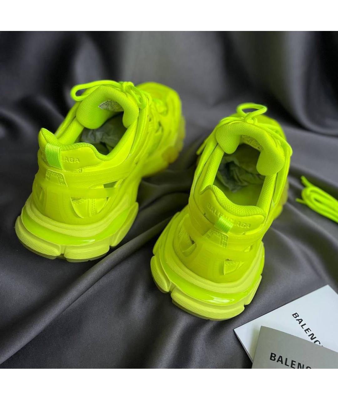 BALENCIAGA Желтые текстильные низкие кроссовки / кеды, фото 4