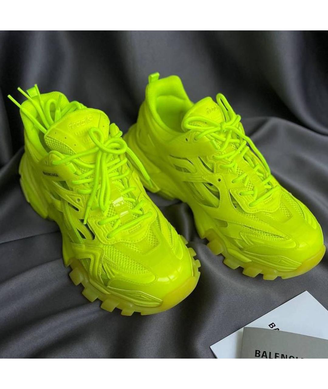 BALENCIAGA Желтые текстильные низкие кроссовки / кеды, фото 3
