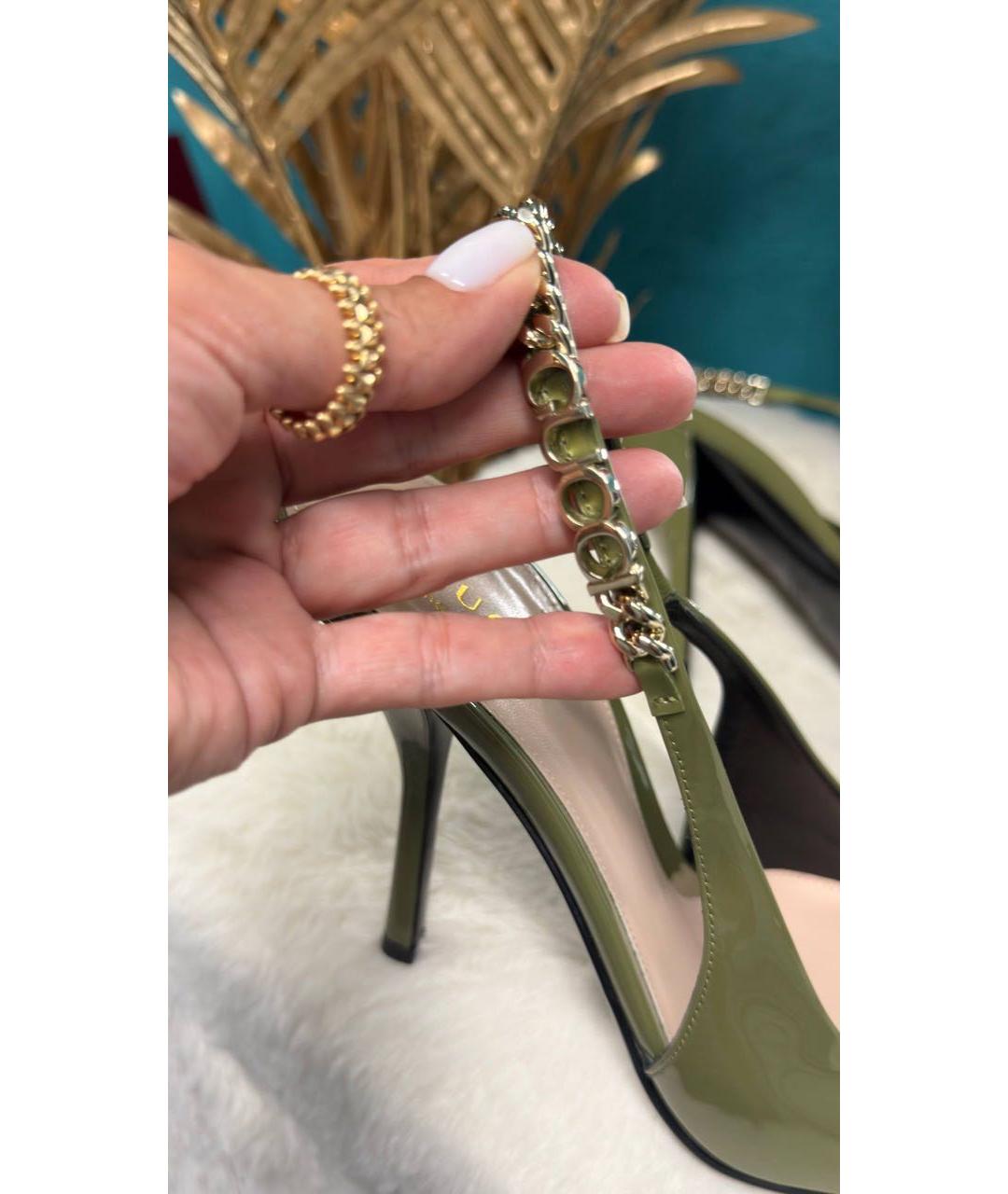 GUCCI Зеленые кожаные туфли, фото 3