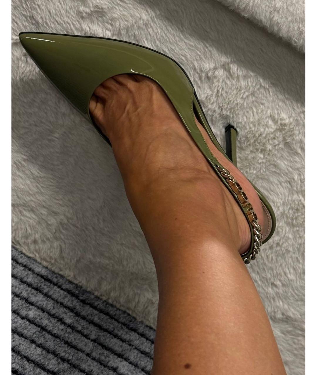 GUCCI Зеленые кожаные туфли, фото 7
