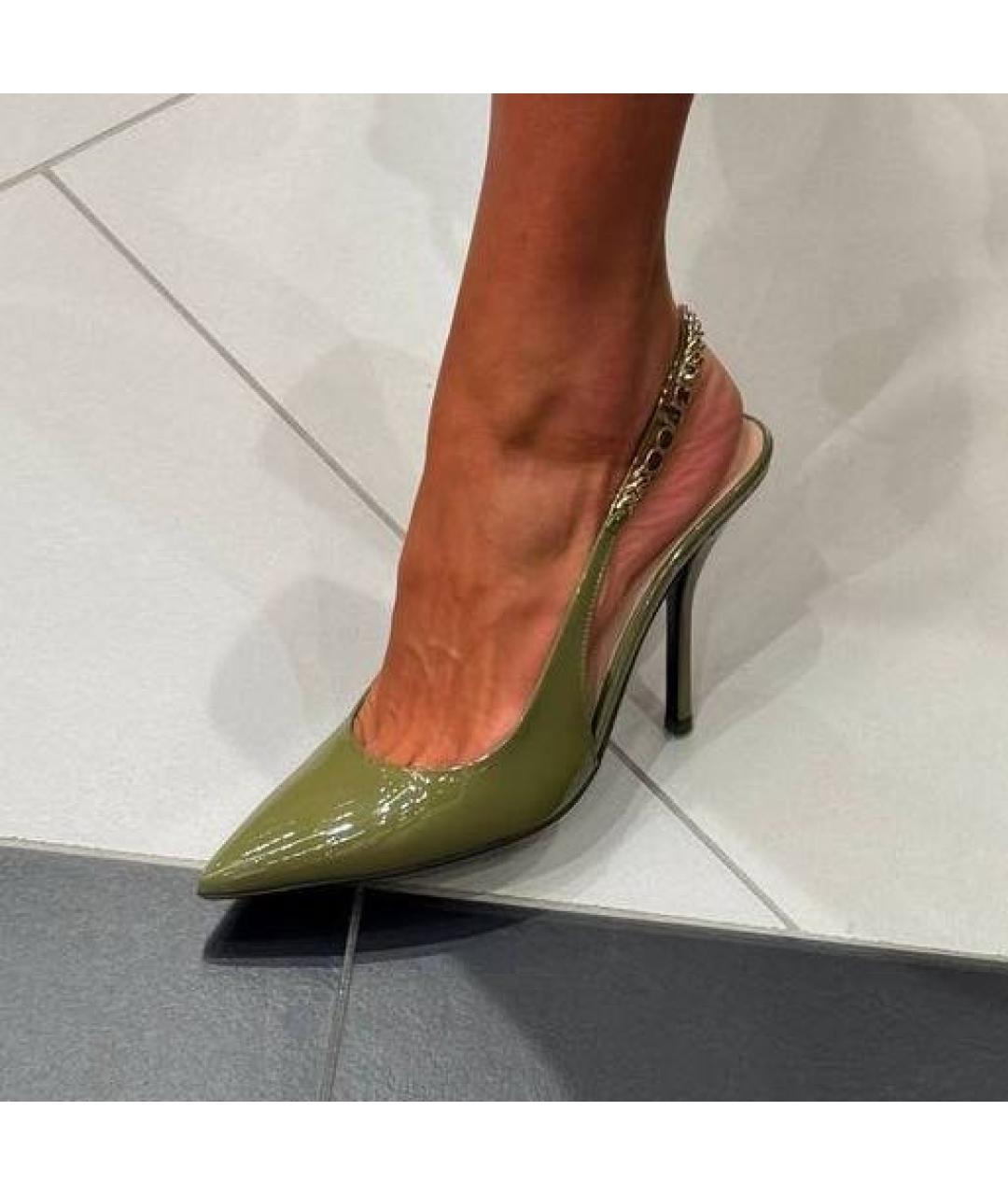 GUCCI Зеленые кожаные туфли, фото 8