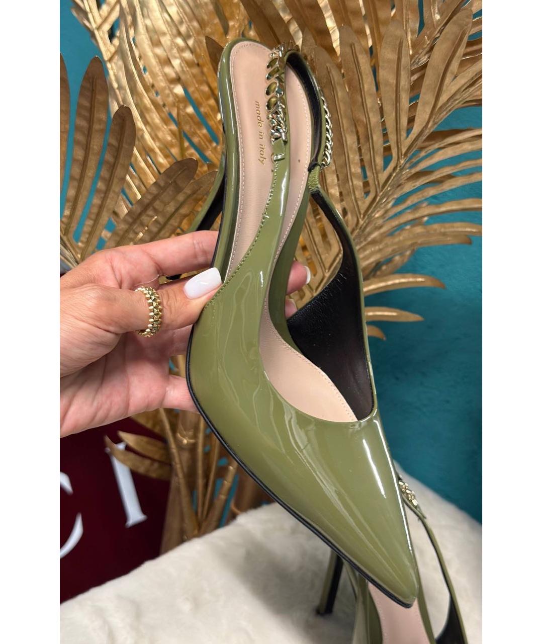 GUCCI Зеленые кожаные туфли, фото 6