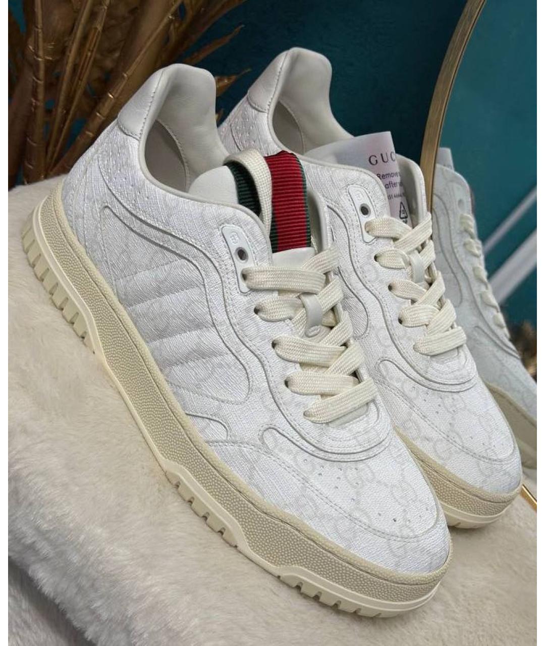 GUCCI Белые кожаные кеды, фото 2
