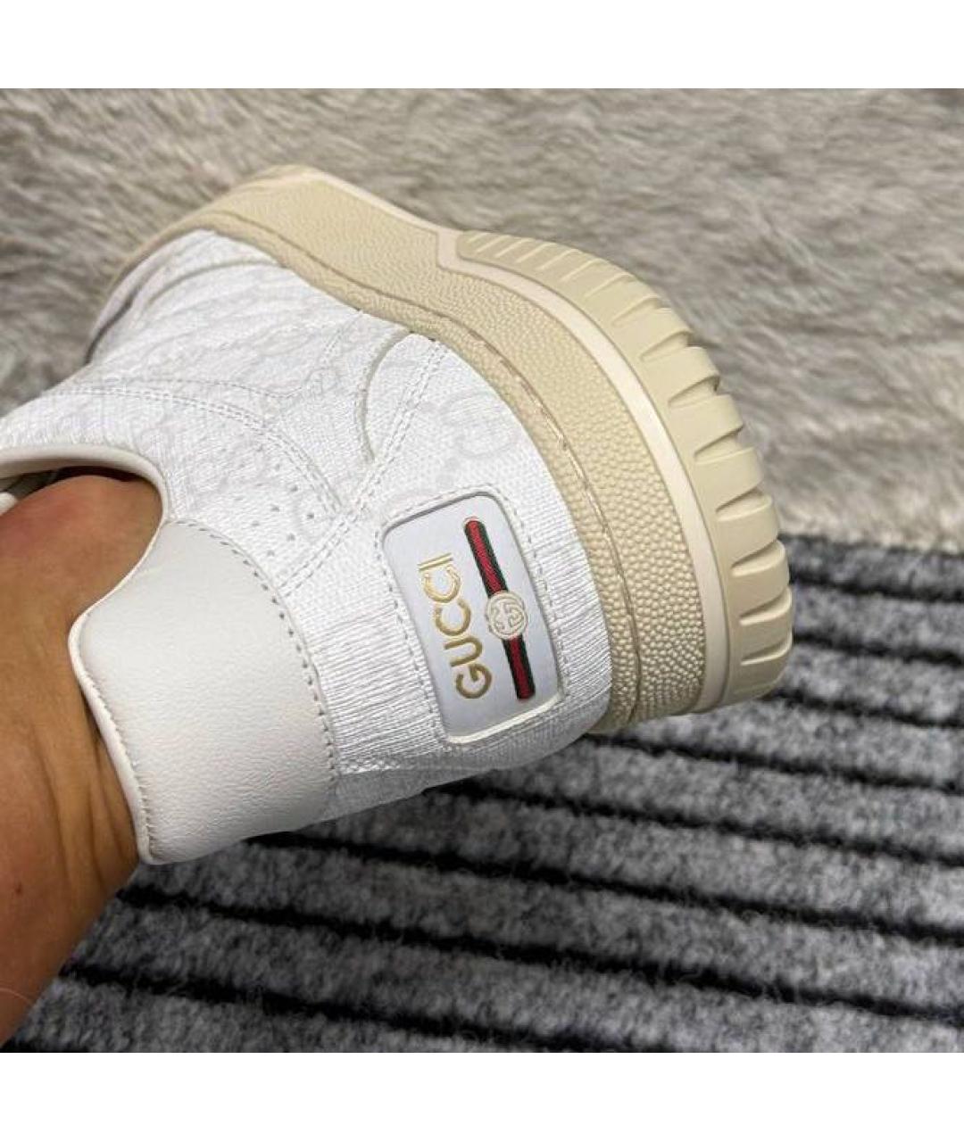 GUCCI Белые кожаные кеды, фото 5