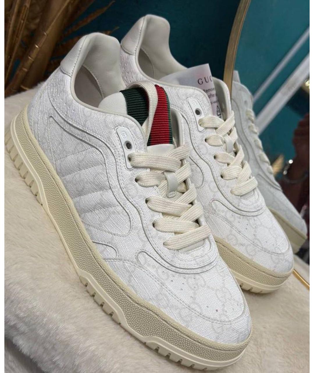 GUCCI Белые кожаные кеды, фото 9
