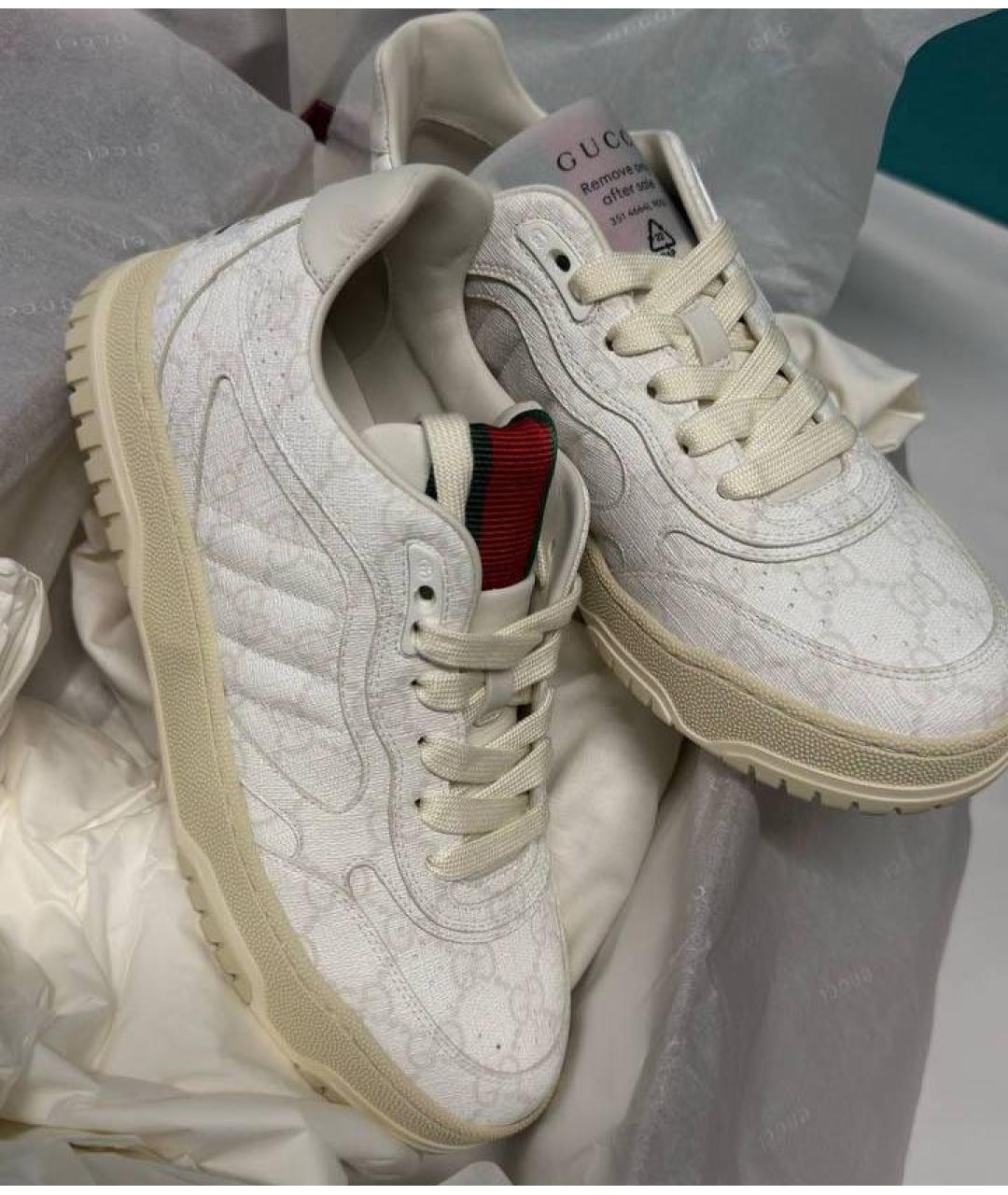 GUCCI Белые кожаные кеды, фото 3