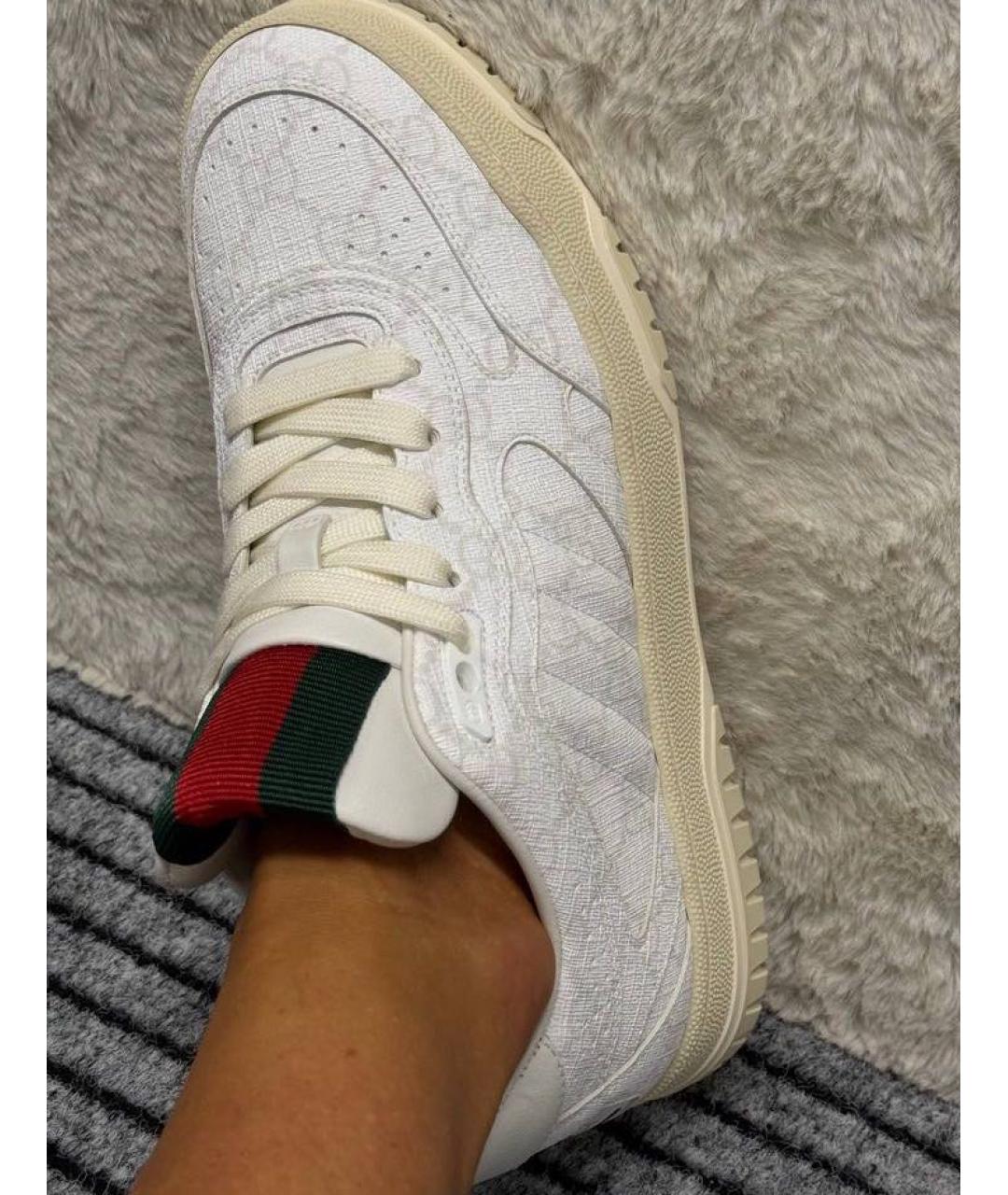 GUCCI Белые кожаные кеды, фото 7