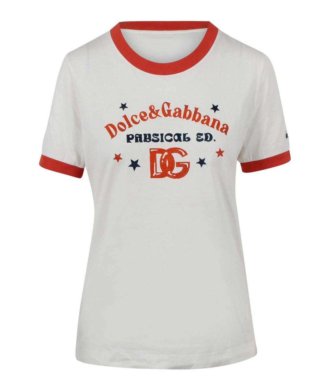 DOLCE&GABBANA Белая хлопковая футболка, фото 1