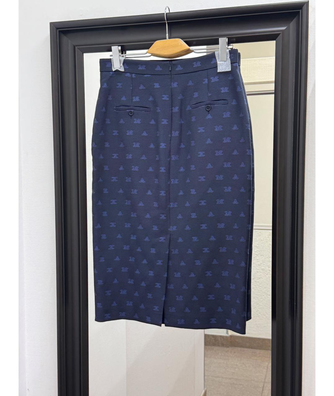 MAX MARA Синяя юбка миди, фото 2