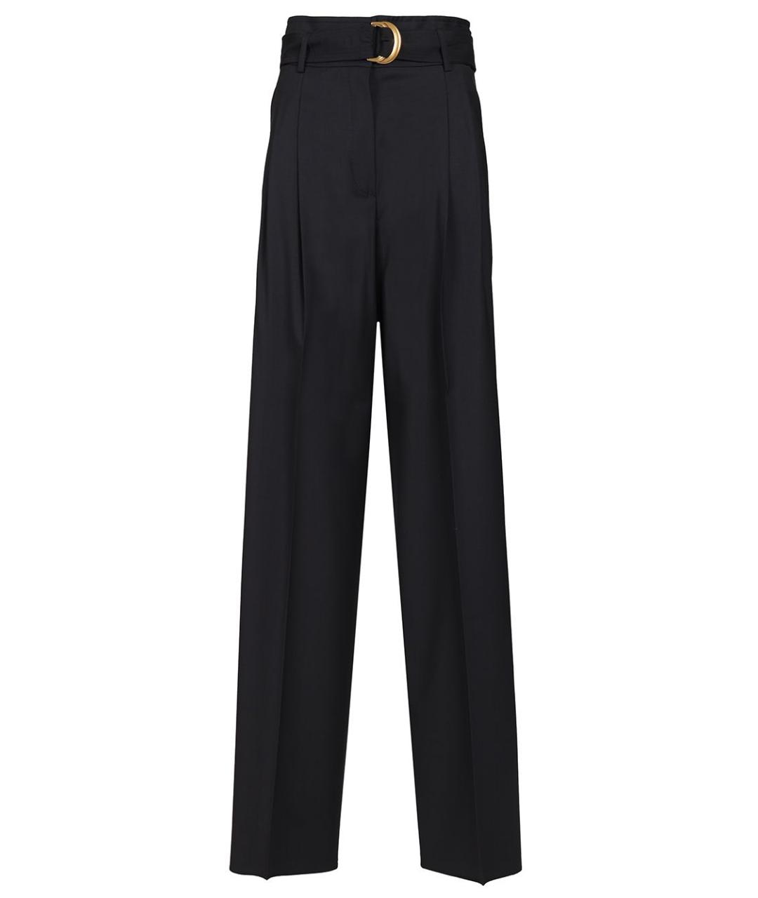 MAX MARA STUDIO Синие шерстяные прямые брюки, фото 1