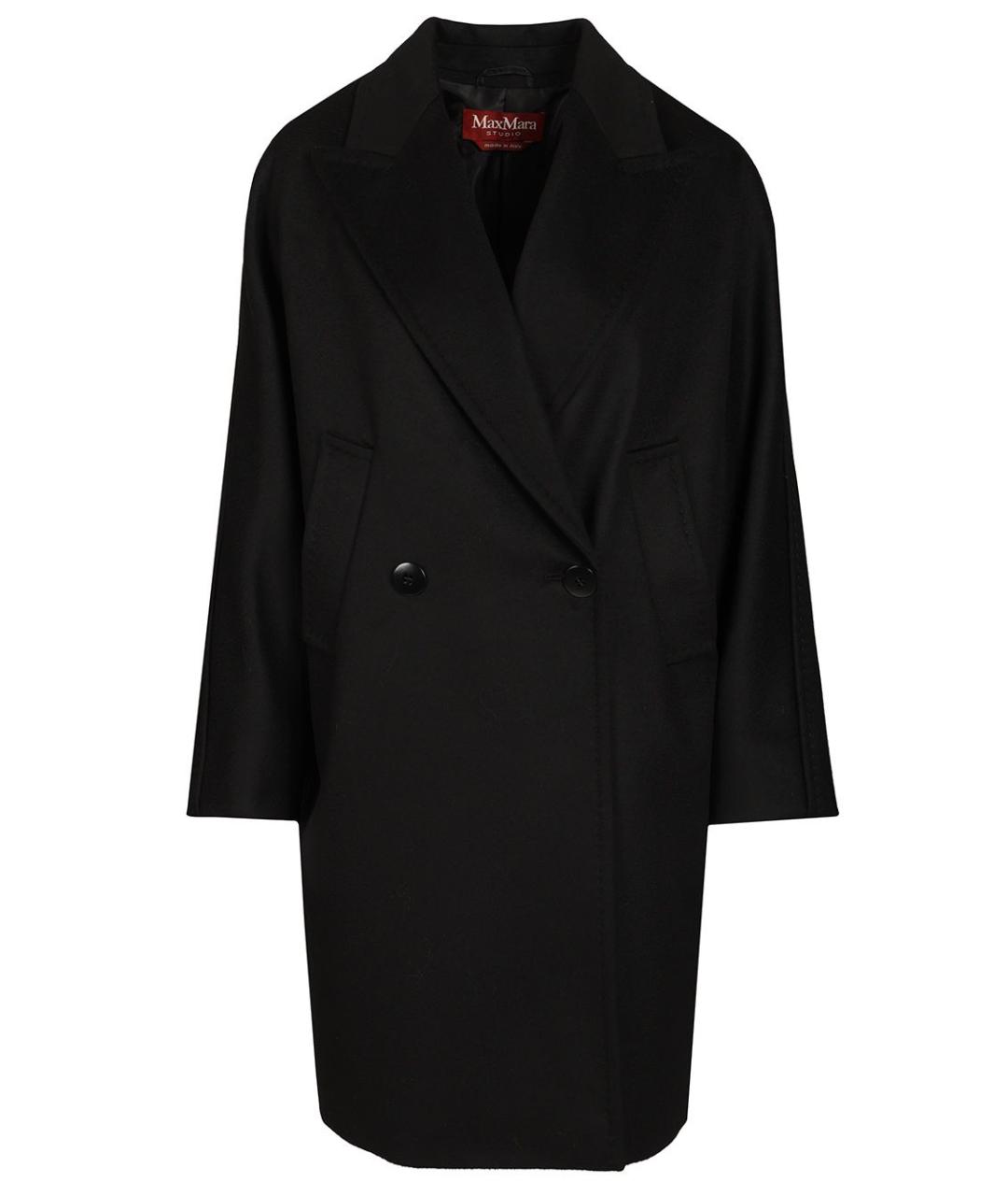MAX MARA STUDIO Черное шерстяное пальто, фото 1