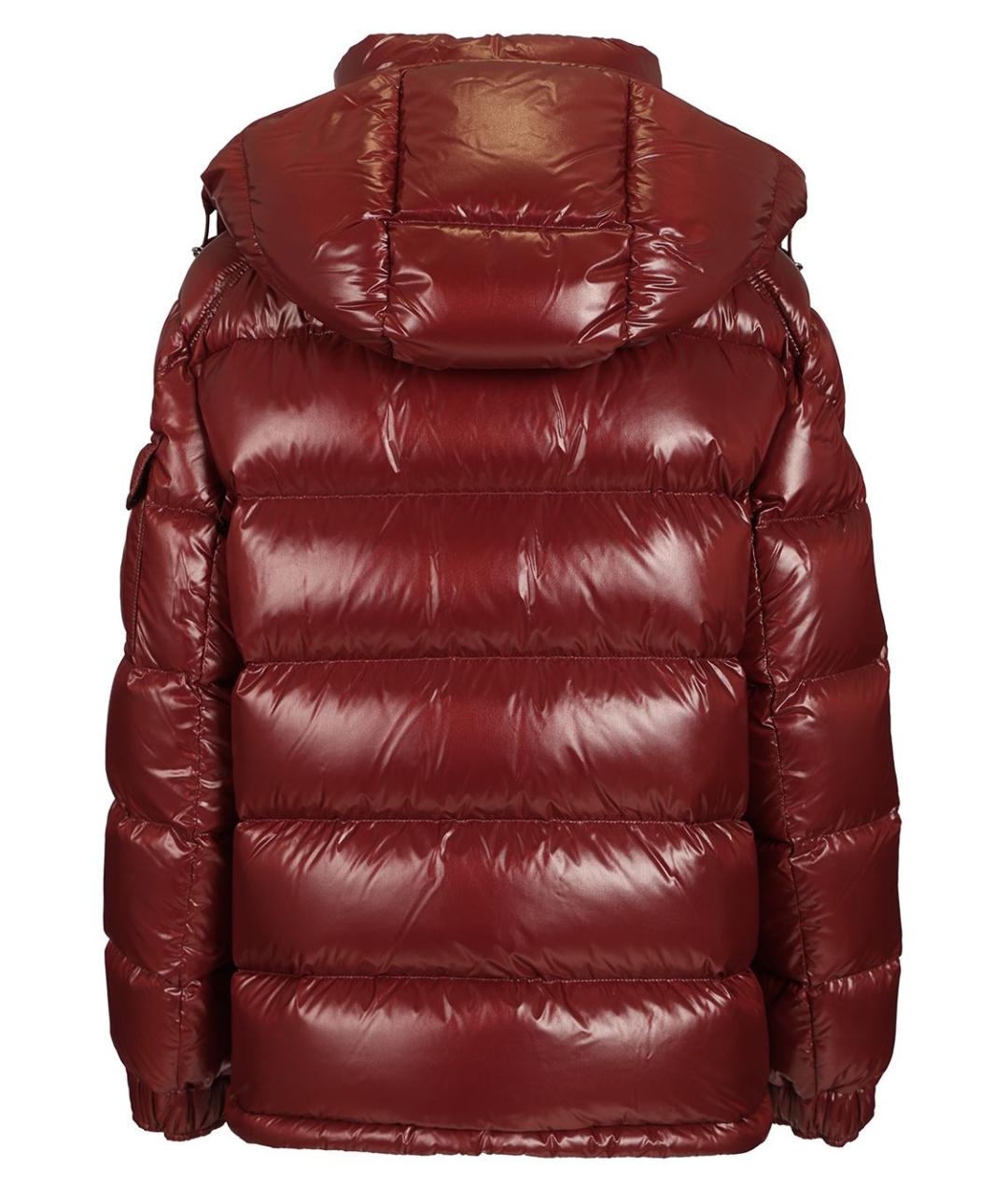 MONCLER Бордовый полиамидовый пуховик, фото 2