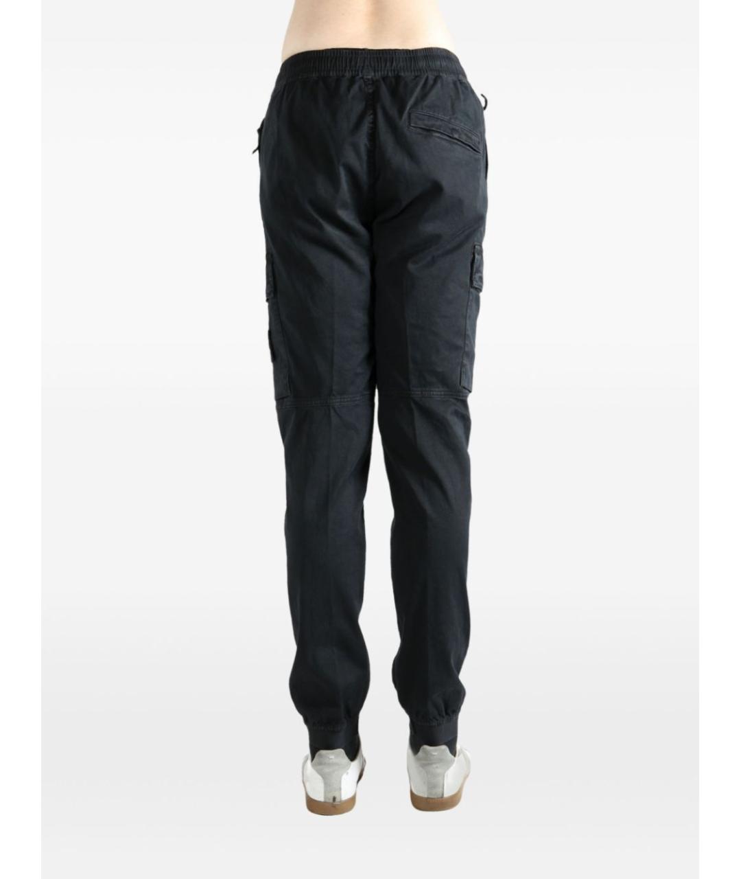 STONE ISLAND Черные хлопковые повседневные брюки, фото 3