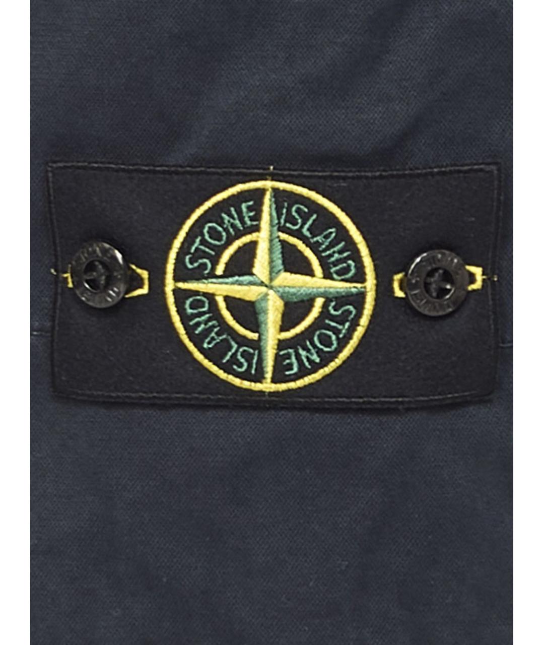 STONE ISLAND Темно-синие хлопковые повседневные брюки, фото 4