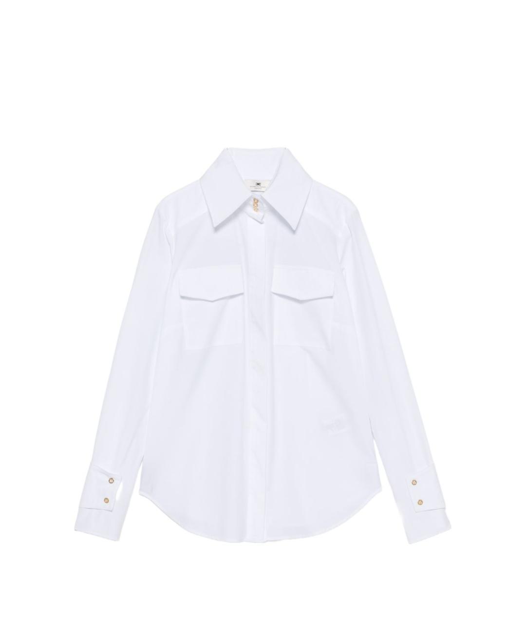 ELISABETTA FRANCHI Белая хлопковая рубашка, фото 1