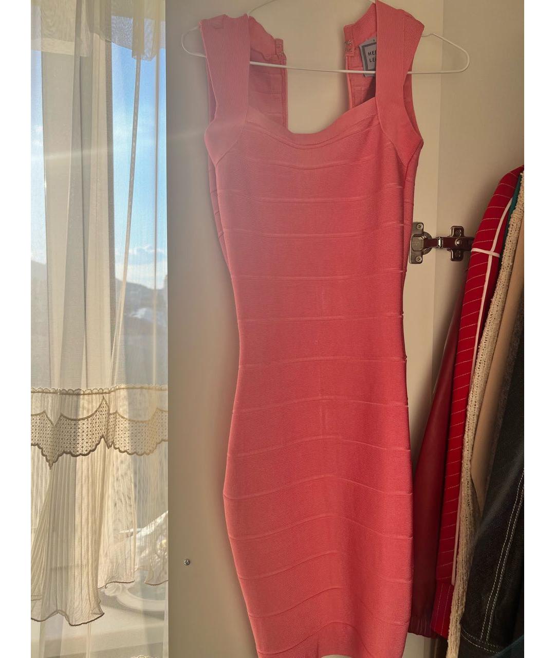 HERVE LEGER Розовое платье, фото 2