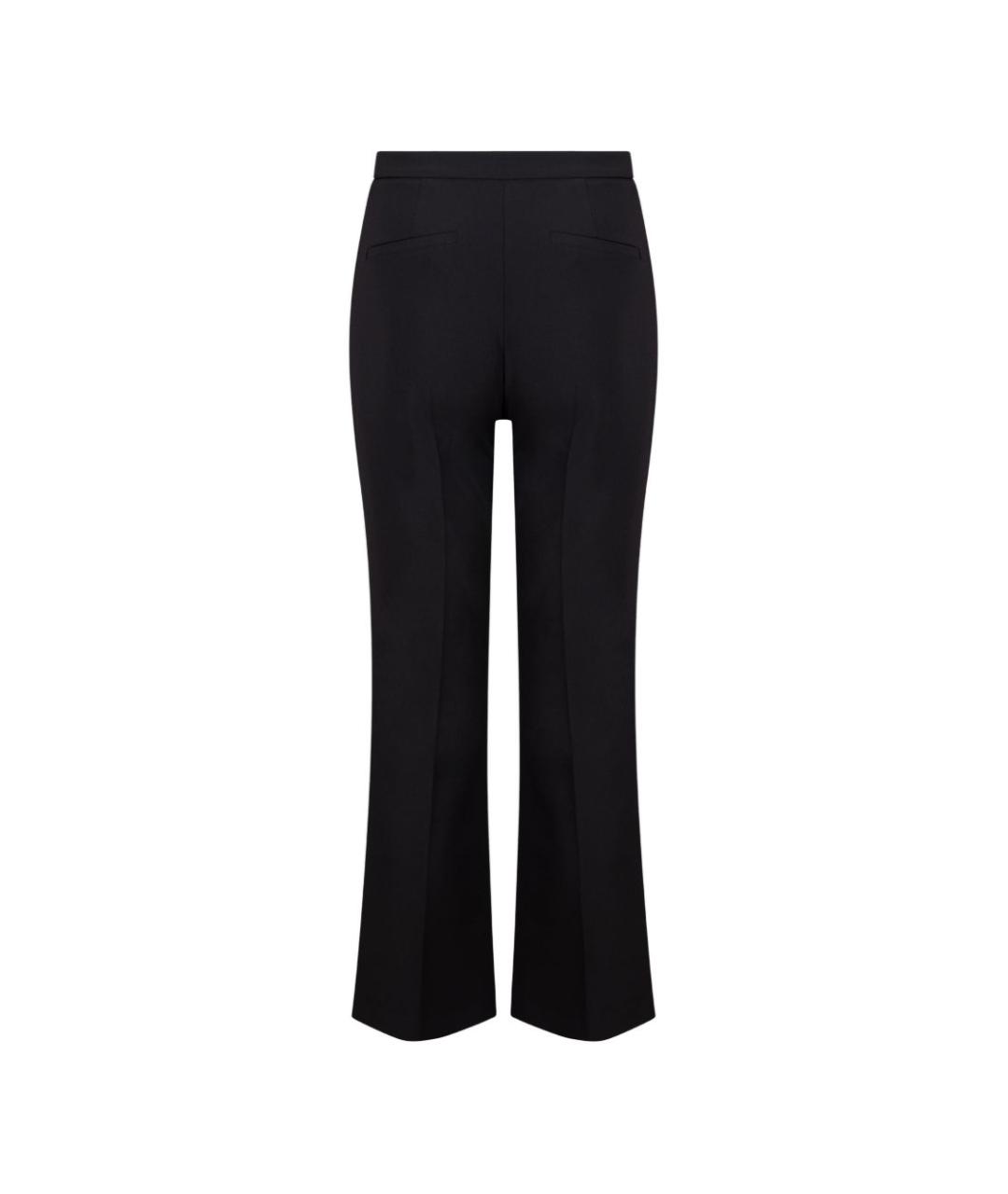 ELISABETTA FRANCHI Черные полиэстеровые прямые брюки, фото 2
