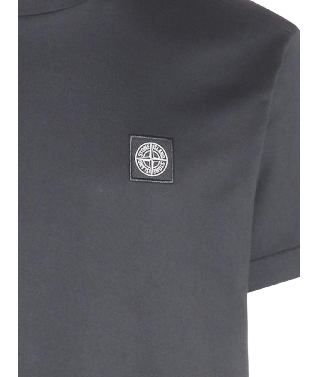 STONE ISLAND Серая хлопковая футболка, фото 3