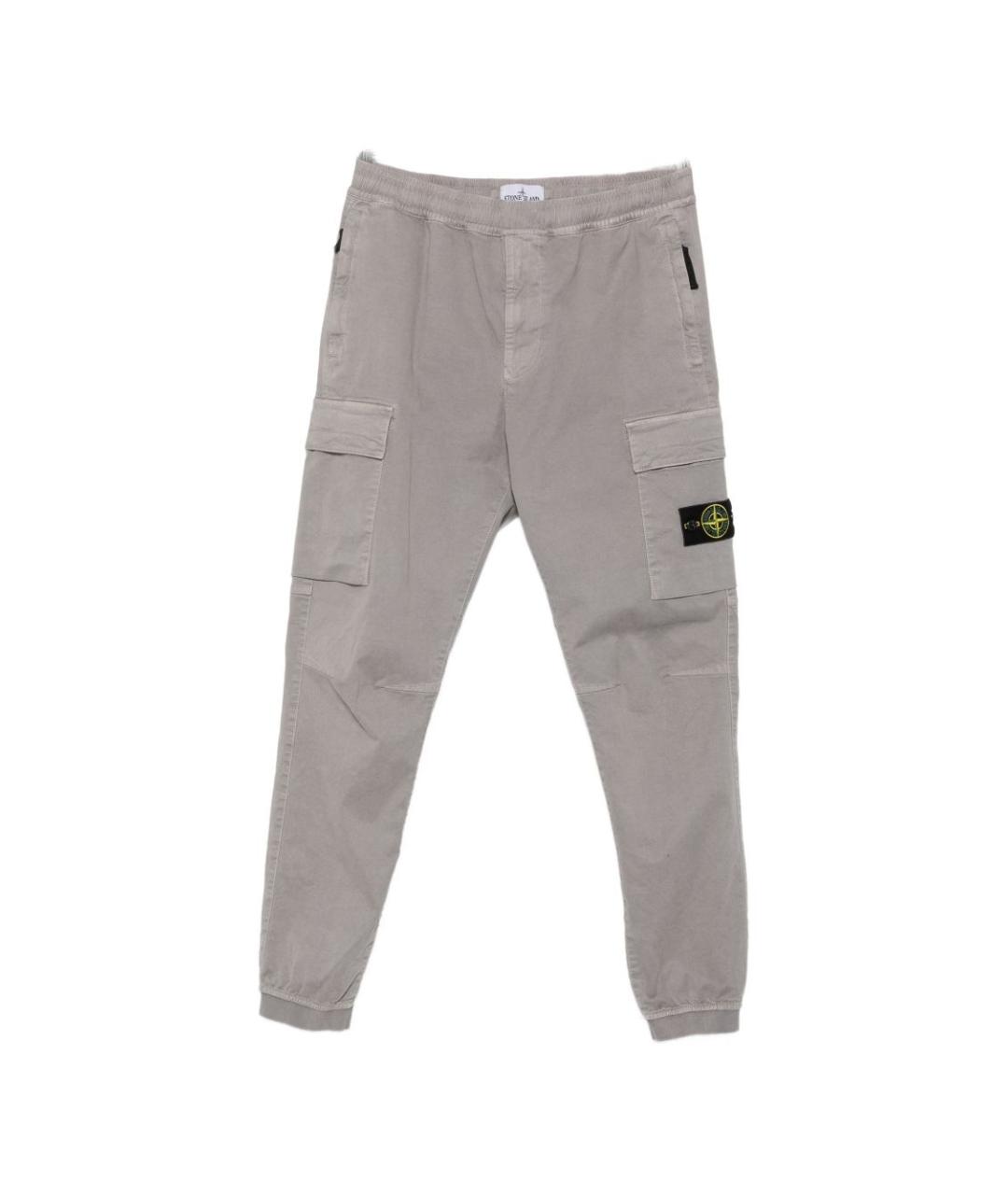 STONE ISLAND Серые хлопковые повседневные брюки, фото 1