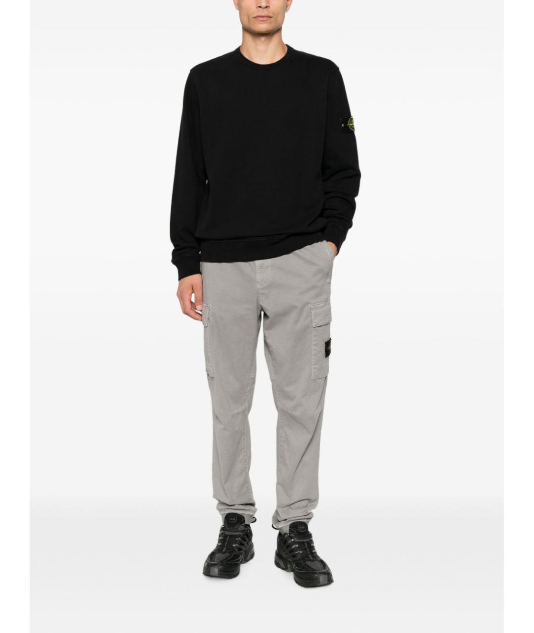 STONE ISLAND Серые хлопковые повседневные брюки, фото 5