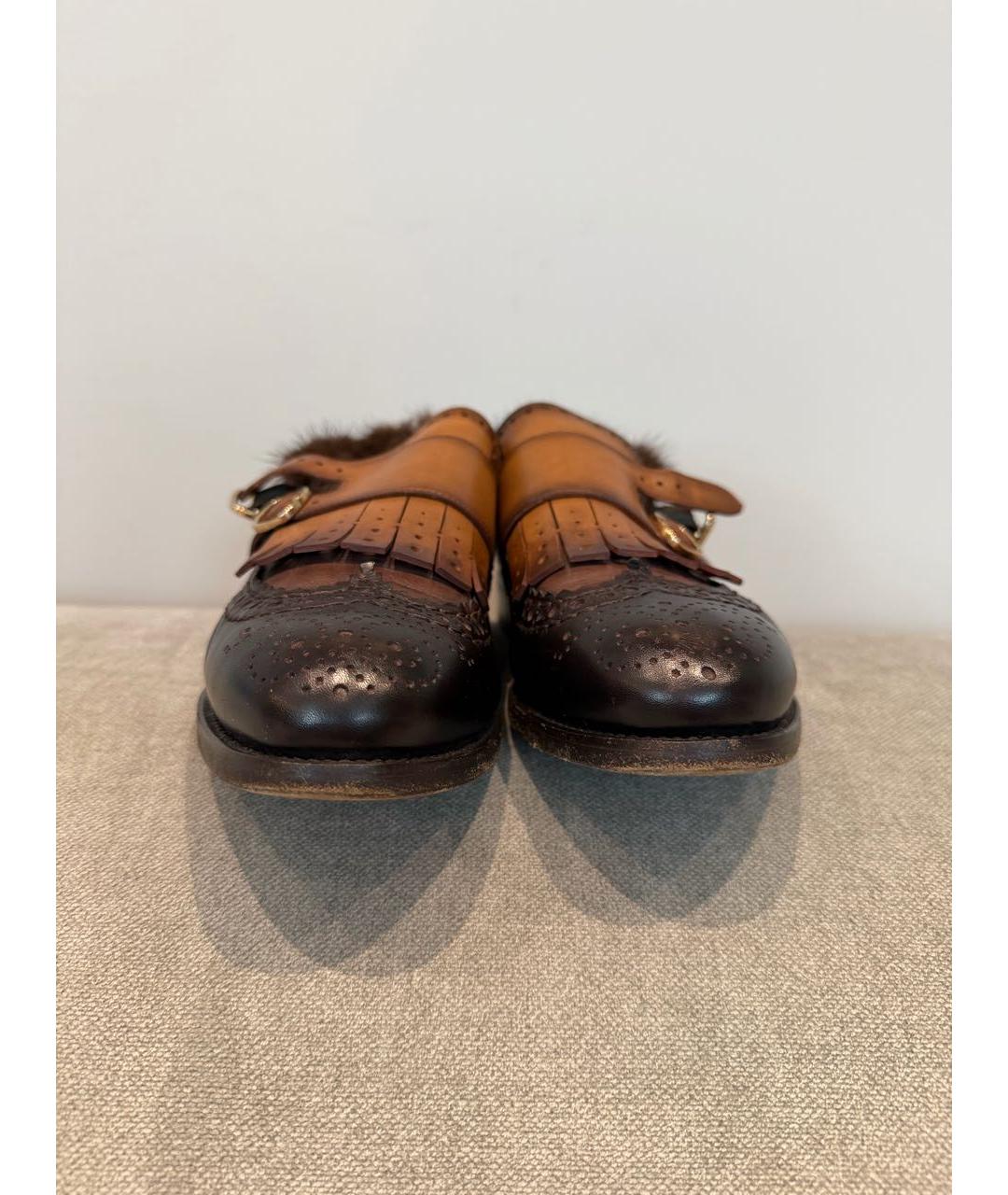 SANTONI Коричневые кожаные лоферы, фото 5