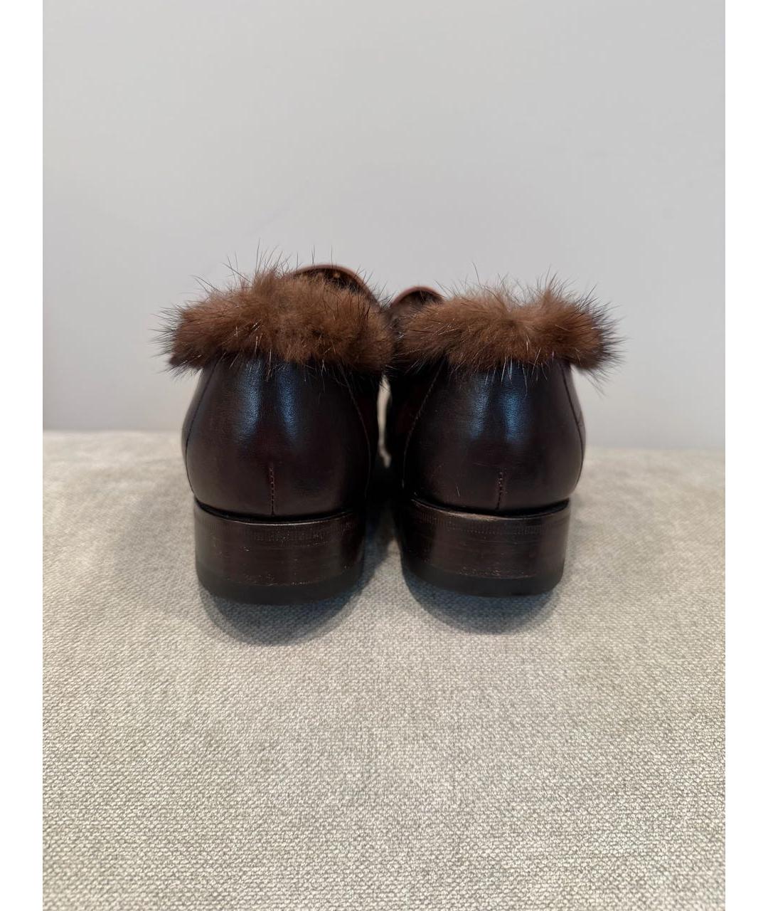 SANTONI Коричневые кожаные лоферы, фото 4