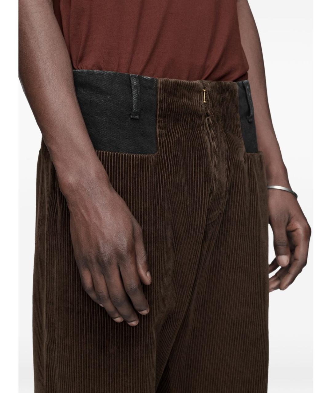 MAISON MARGIELA Коричневые хлопковые повседневные брюки, фото 4