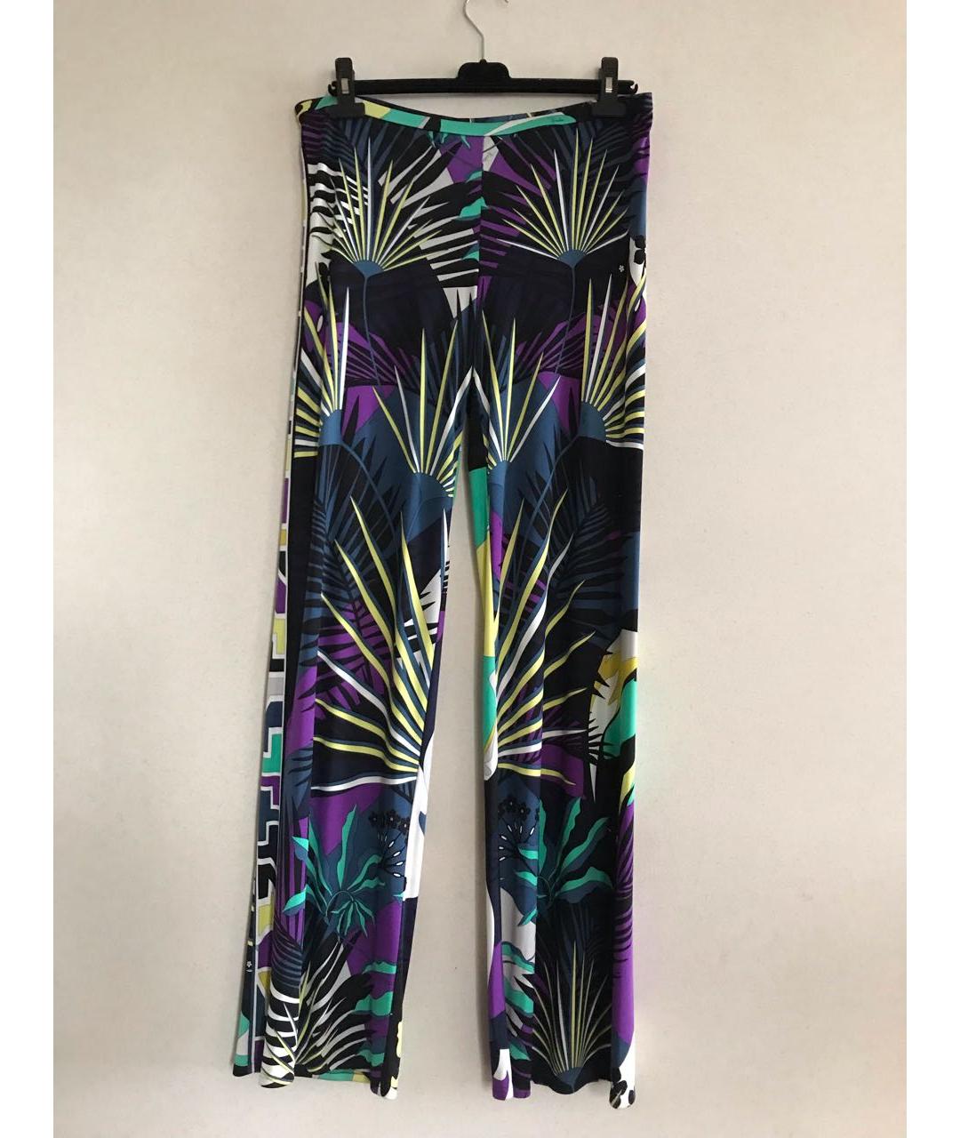 EMILIO PUCCI Мульти шелковые прямые брюки, фото 7