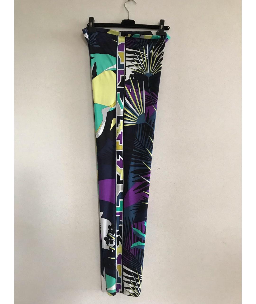 EMILIO PUCCI Мульти шелковые прямые брюки, фото 3