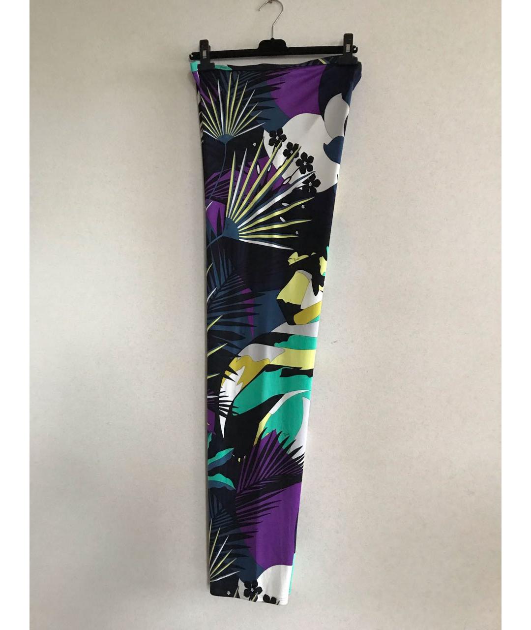 EMILIO PUCCI Мульти шелковые прямые брюки, фото 4