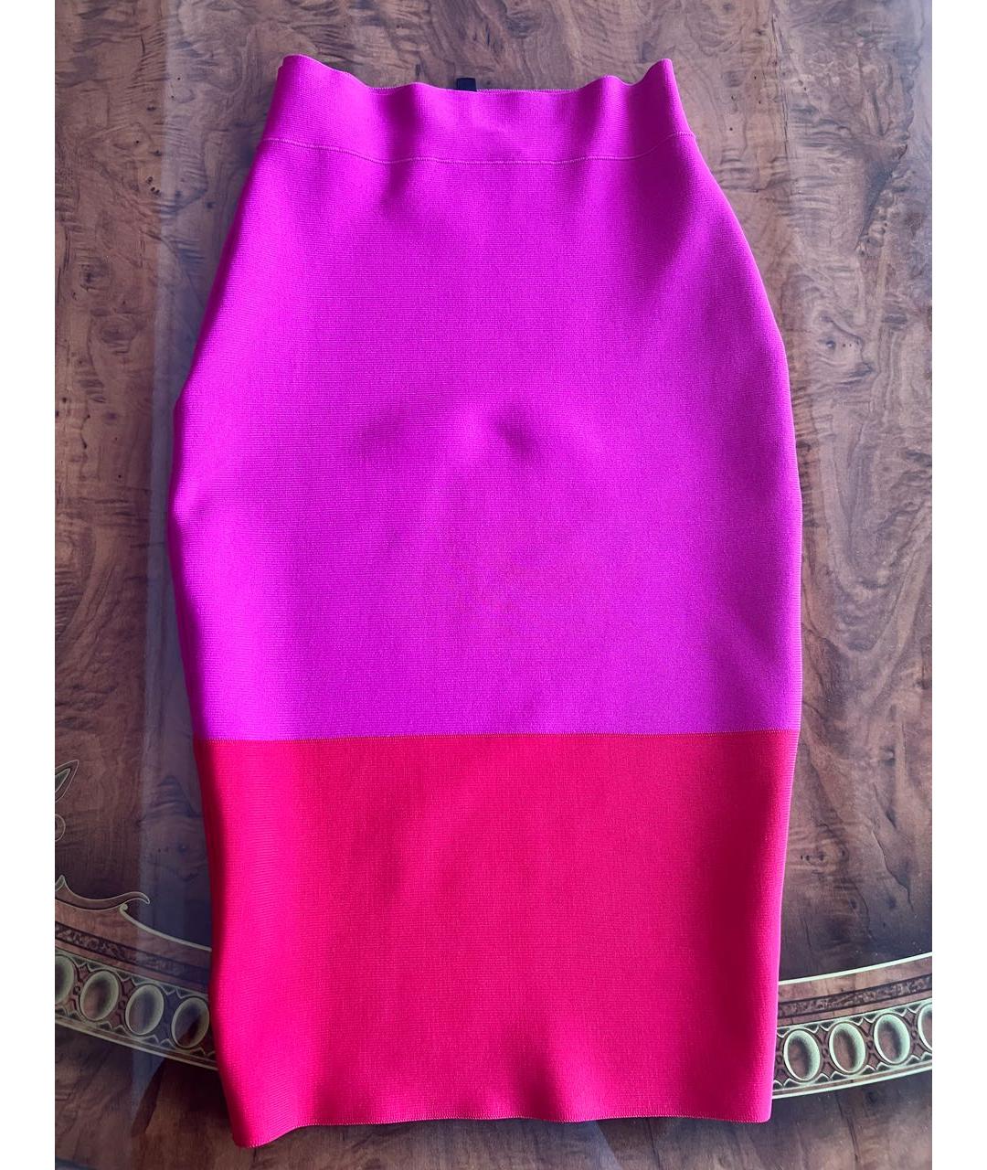 BCBG MAXAZRIA Фуксия юбка миди, фото 5
