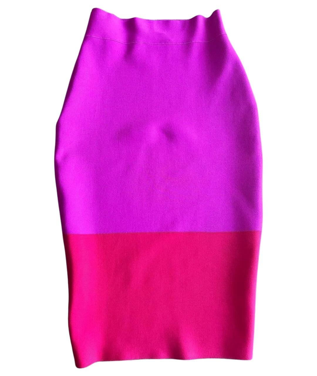 BCBG MAXAZRIA Фуксия юбка миди, фото 1
