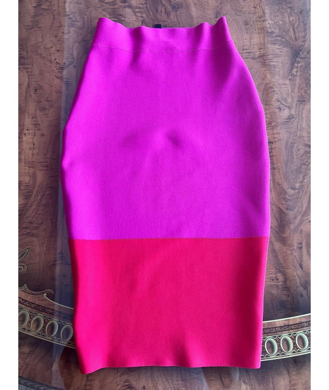 BCBG MAXAZRIA Фуксия юбка миди, фото 2