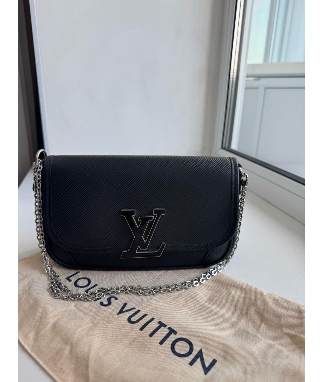 LOUIS VUITTON Черная кожаная сумка через плечо, фото 2